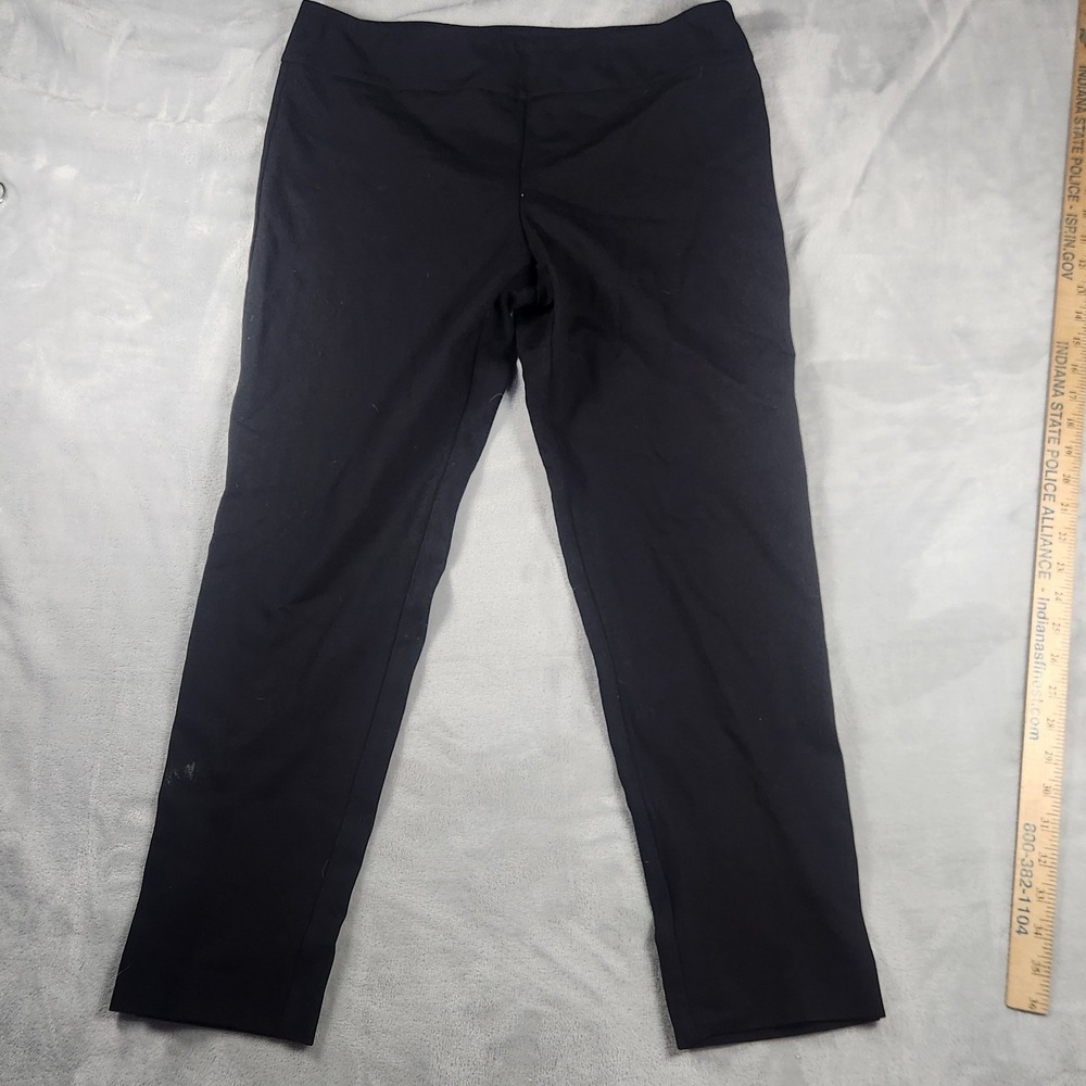 Estelle & Finn Women Black Ponte Pants Straight Leg Sz‎ 10 Minimalist Corpcore